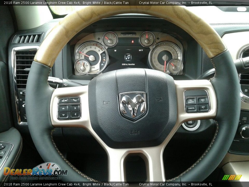 2018 Ram 2500 Laramie Longhorn Crew Cab 4x4 Bright White / Black/Cattle Tan Photo #14