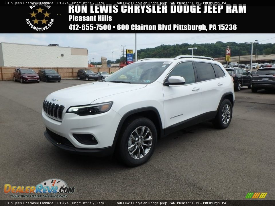 2019 Jeep Cherokee Latitude Plus 4x4 Bright White / Black Photo #1