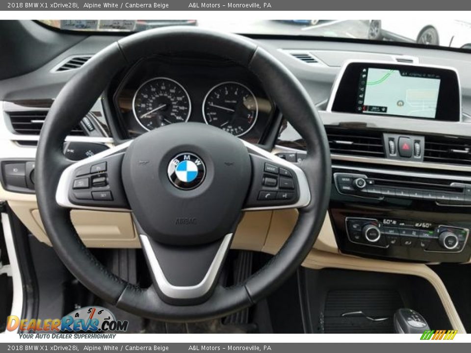 2018 BMW X1 xDrive28i Alpine White / Canberra Beige Photo #14