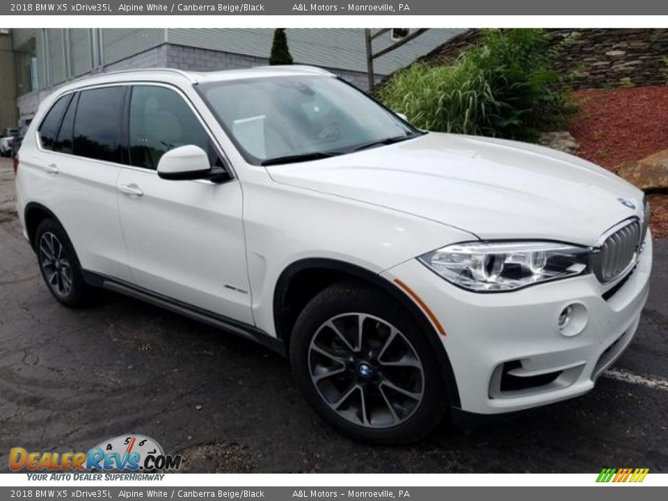 2018 BMW X5 xDrive35i Alpine White / Canberra Beige/Black Photo #1