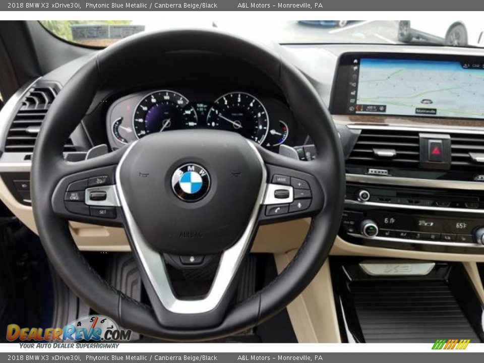 2018 BMW X3 xDrive30i Phytonic Blue Metallic / Canberra Beige/Black Photo #14