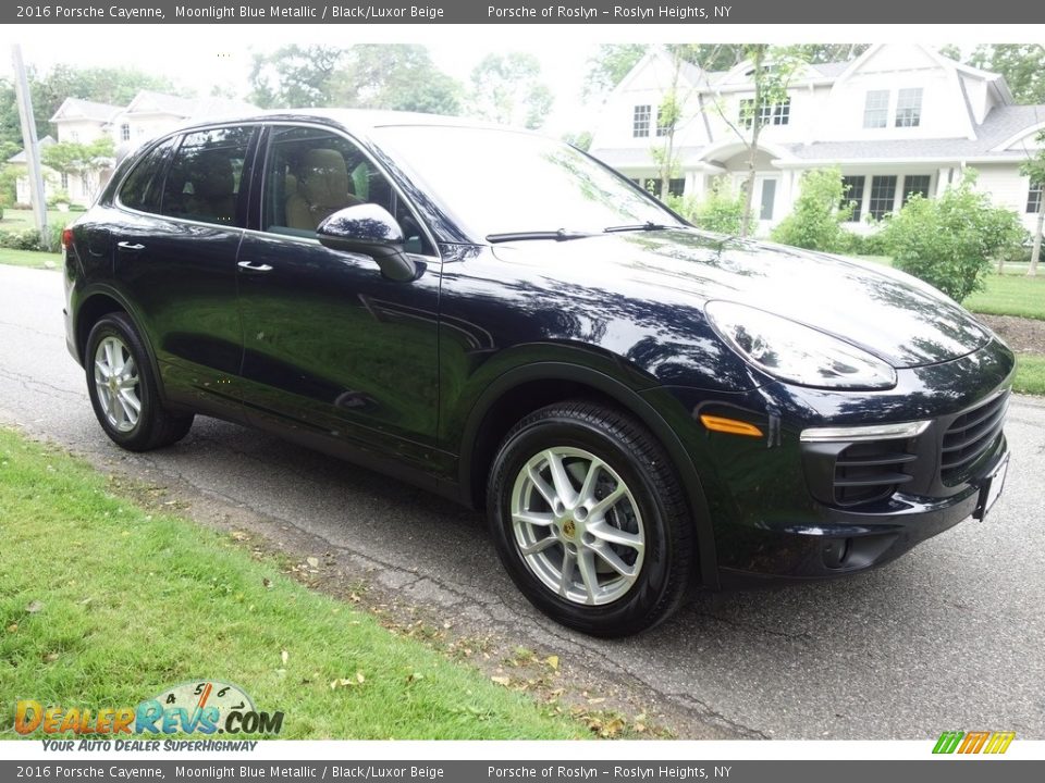 2016 Porsche Cayenne Moonlight Blue Metallic / Black/Luxor Beige Photo #8