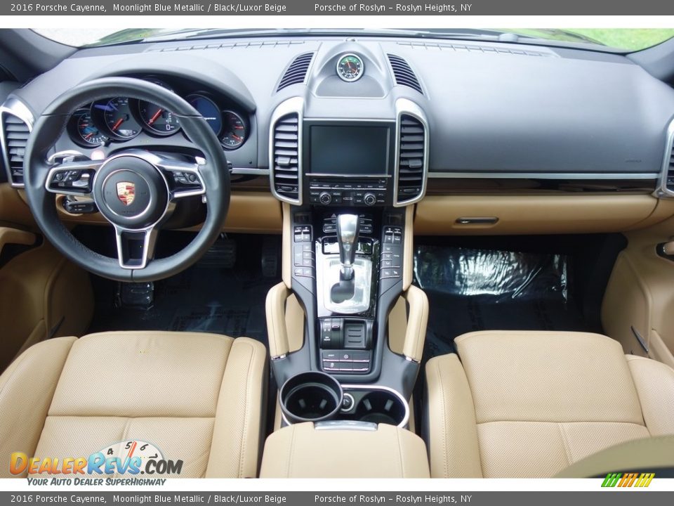 2016 Porsche Cayenne Moonlight Blue Metallic / Black/Luxor Beige Photo #14