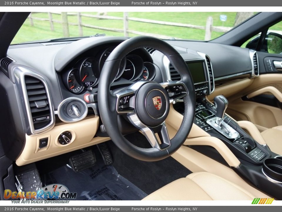 2016 Porsche Cayenne Moonlight Blue Metallic / Black/Luxor Beige Photo #20