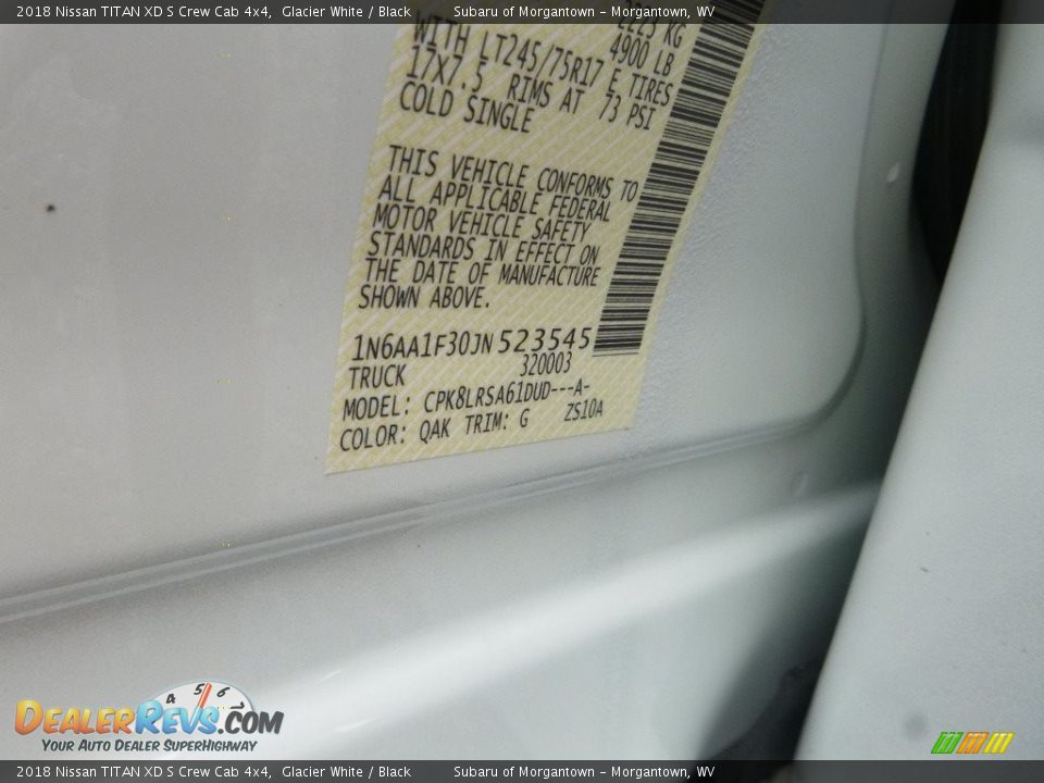 2018 Nissan TITAN XD S Crew Cab 4x4 Glacier White / Black Photo #15