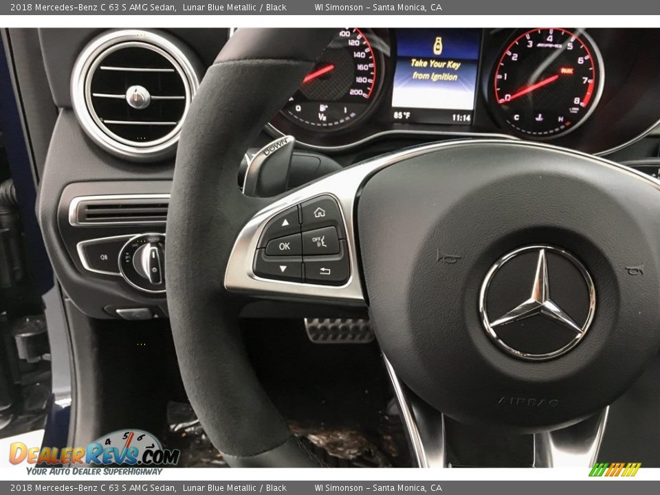 2018 Mercedes-Benz C 63 S AMG Sedan Lunar Blue Metallic / Black Photo #18