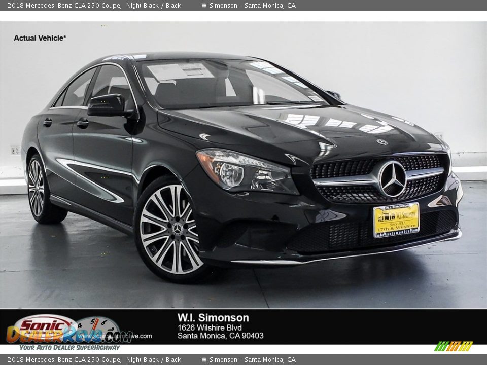 2018 Mercedes-Benz CLA 250 Coupe Night Black / Black Photo #1