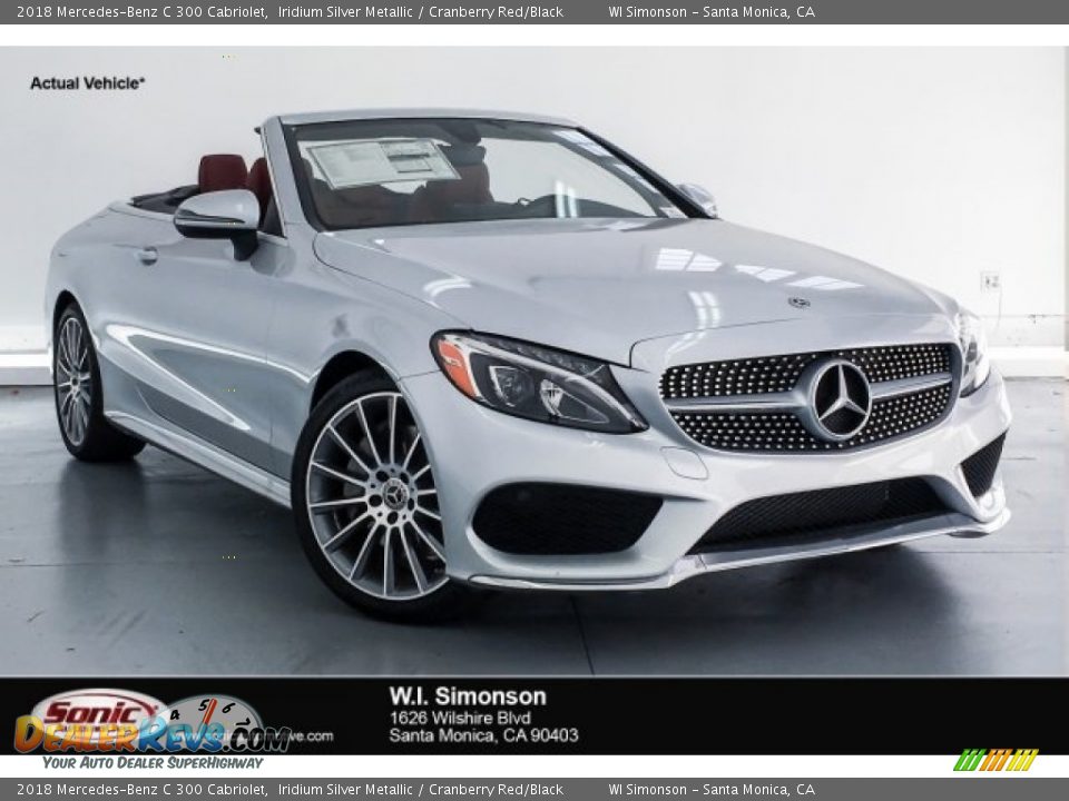 2018 Mercedes-Benz C 300 Cabriolet Iridium Silver Metallic / Cranberry Red/Black Photo #1
