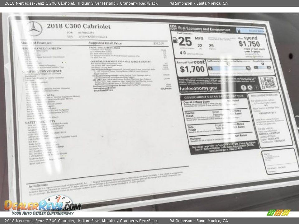 2018 Mercedes-Benz C 300 Cabriolet Iridium Silver Metallic / Cranberry Red/Black Photo #10