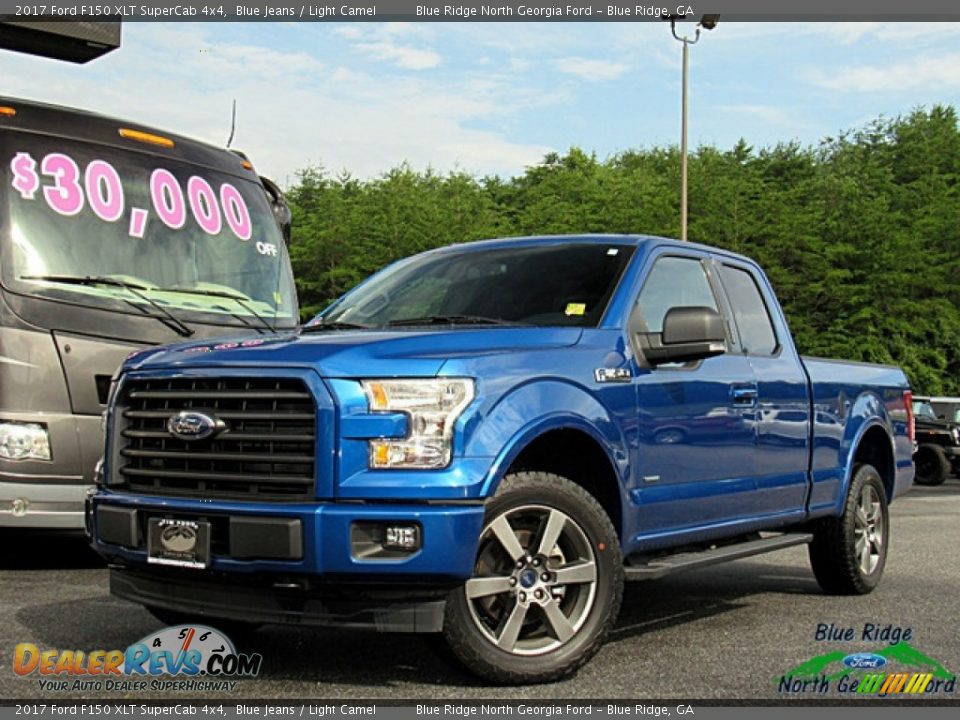 2017 Ford F150 XLT SuperCab 4x4 Blue Jeans / Light Camel Photo #1
