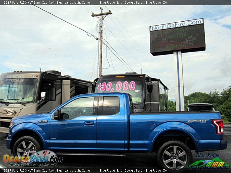 2017 Ford F150 XLT SuperCab 4x4 Blue Jeans / Light Camel Photo #2
