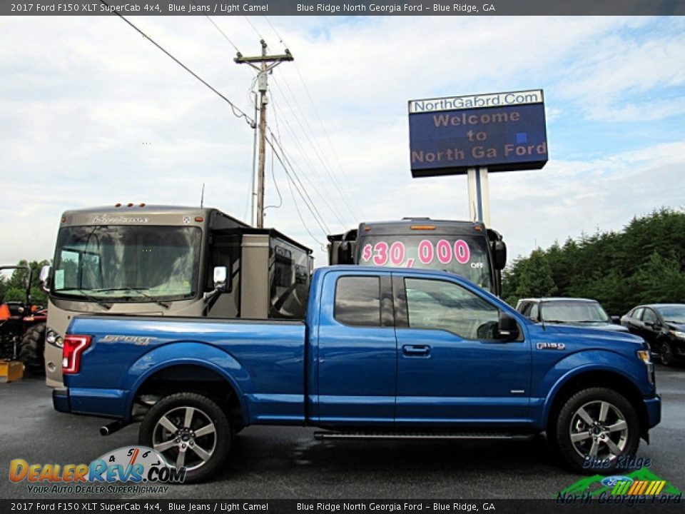 2017 Ford F150 XLT SuperCab 4x4 Blue Jeans / Light Camel Photo #6