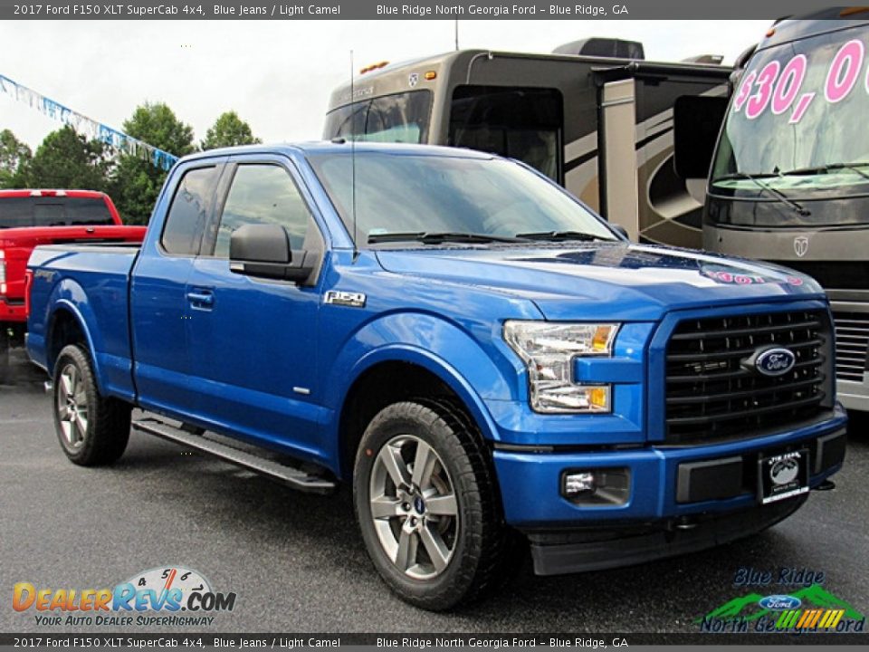 2017 Ford F150 XLT SuperCab 4x4 Blue Jeans / Light Camel Photo #7