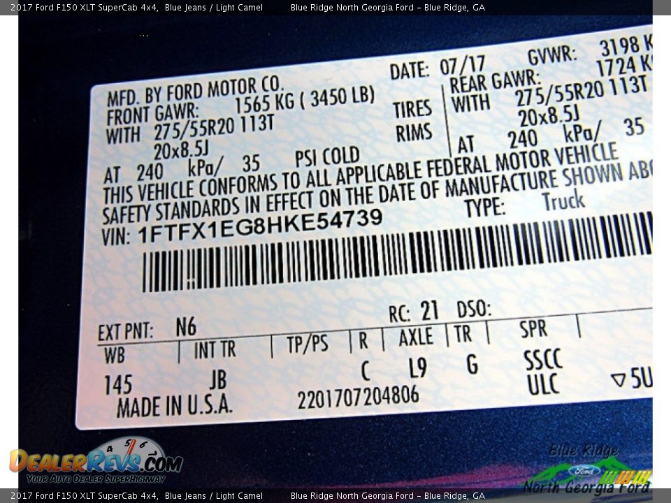 2017 Ford F150 XLT SuperCab 4x4 Blue Jeans / Light Camel Photo #30