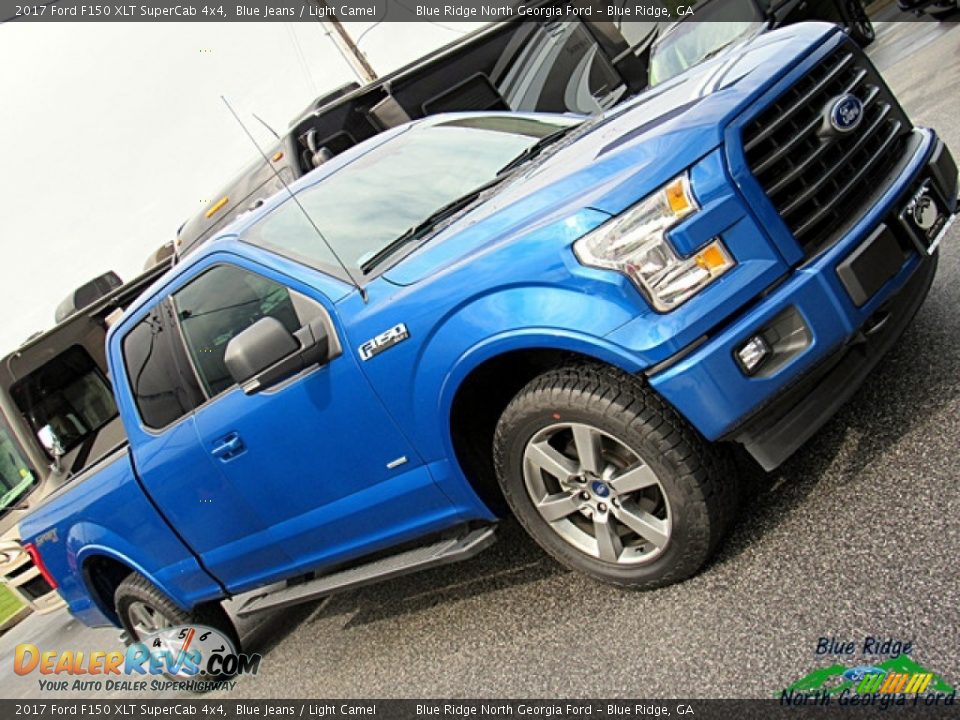 2017 Ford F150 XLT SuperCab 4x4 Blue Jeans / Light Camel Photo #35
