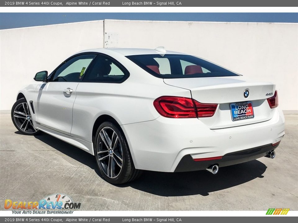 2019 BMW 4 Series 440i Coupe Alpine White / Coral Red Photo #2
