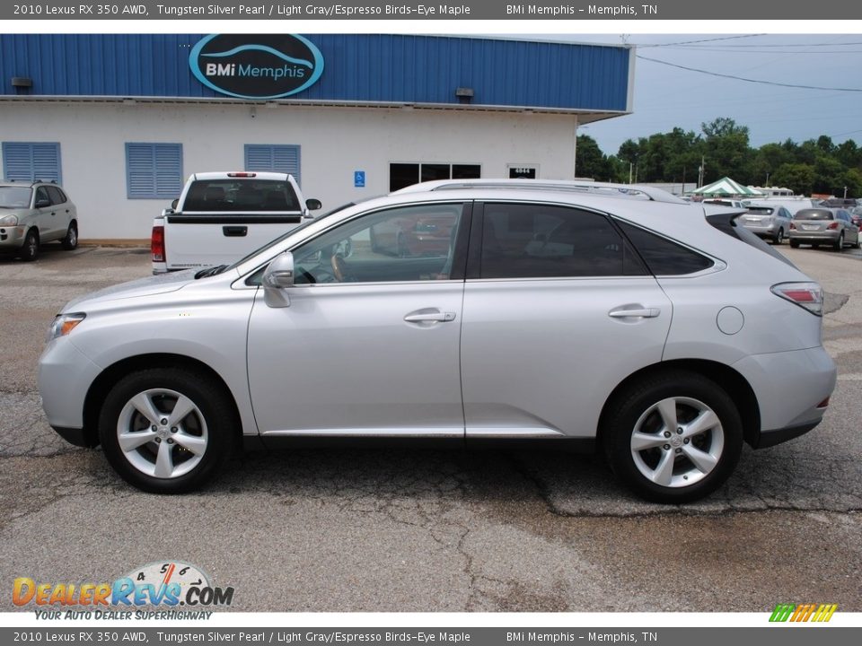 2010 Lexus RX 350 AWD Tungsten Silver Pearl / Light Gray/Espresso Birds-Eye Maple Photo #2