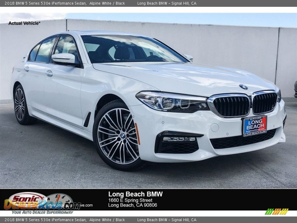 2018 BMW 5 Series 530e iPerfomance Sedan Alpine White / Black Photo #1