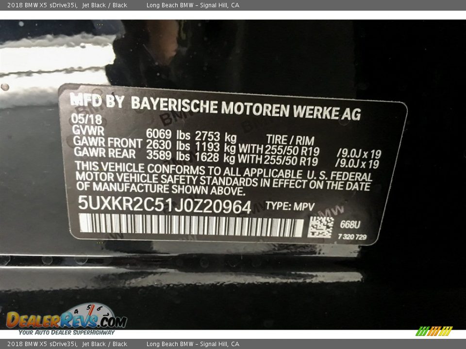 2018 BMW X5 sDrive35i Jet Black / Black Photo #11