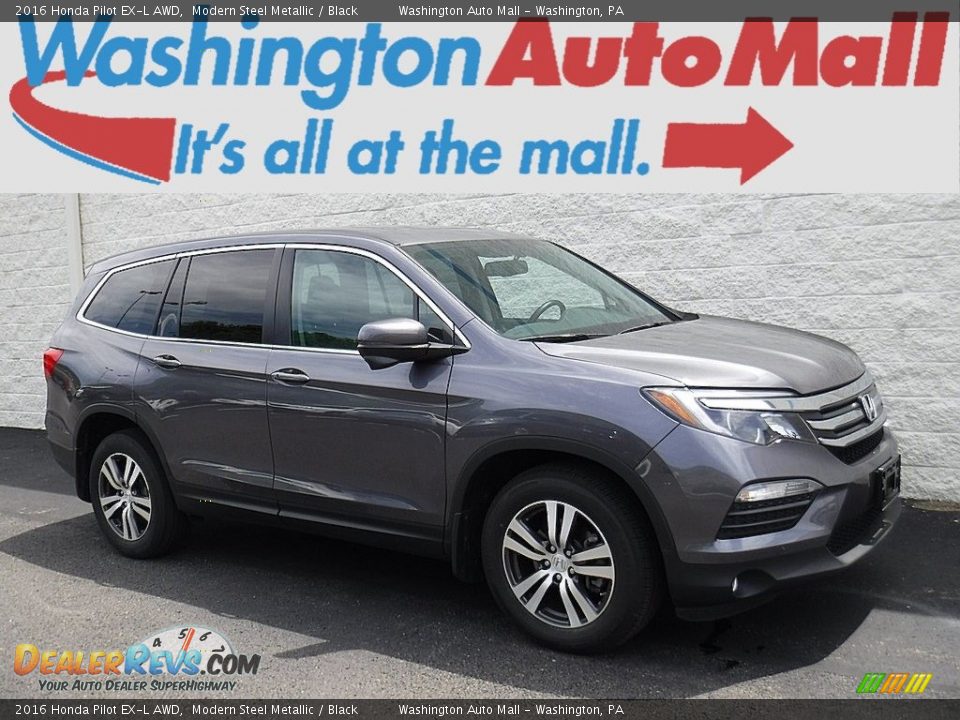 2016 Honda Pilot EX-L AWD Modern Steel Metallic / Black Photo #1