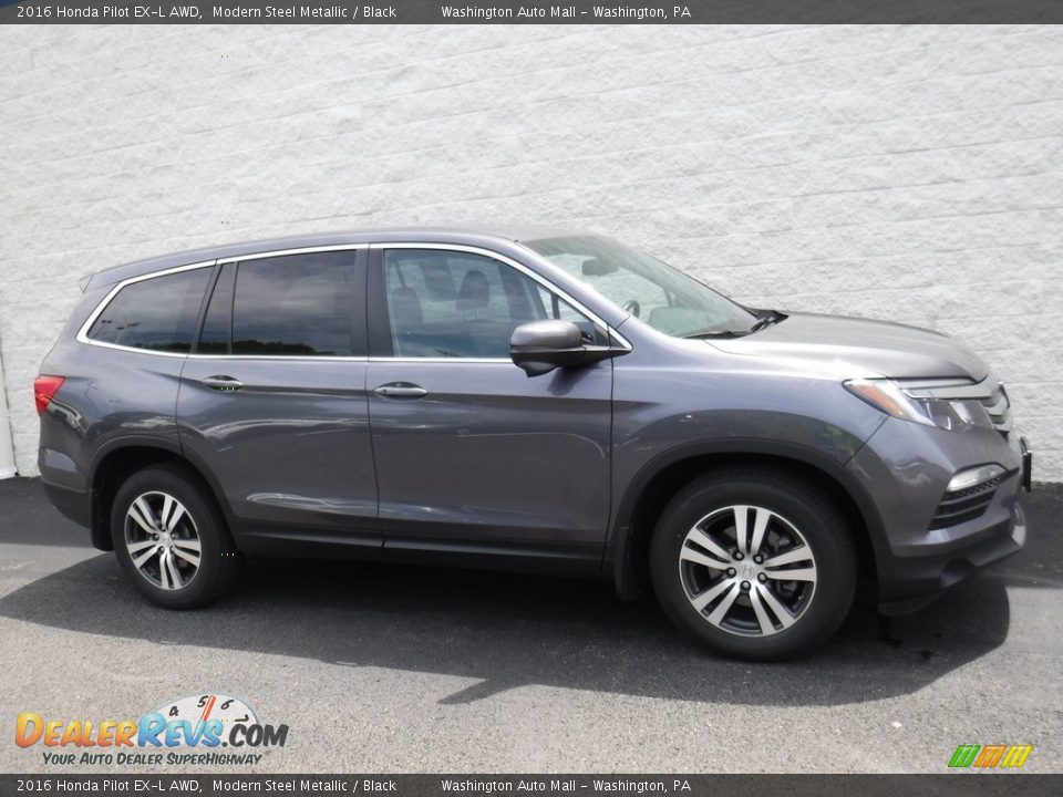 2016 Honda Pilot EX-L AWD Modern Steel Metallic / Black Photo #2