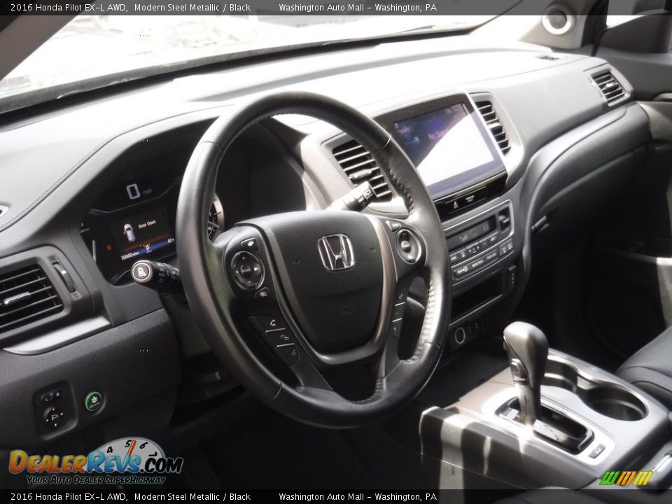 2016 Honda Pilot EX-L AWD Modern Steel Metallic / Black Photo #12