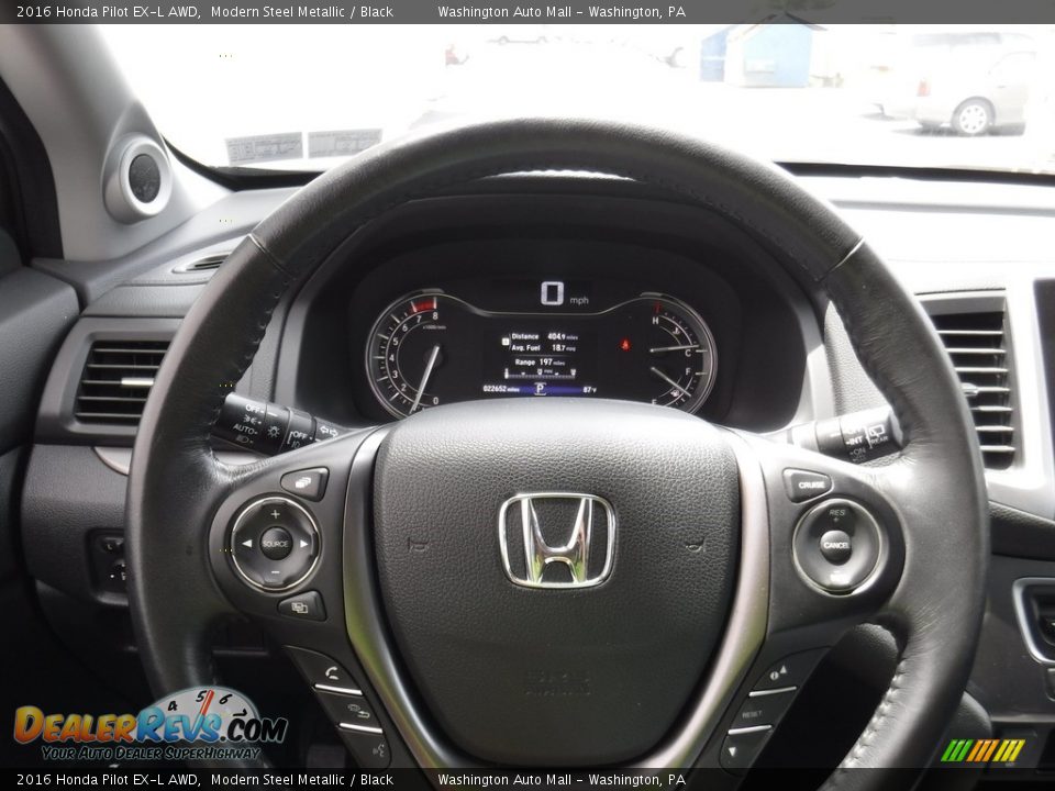2016 Honda Pilot EX-L AWD Modern Steel Metallic / Black Photo #18