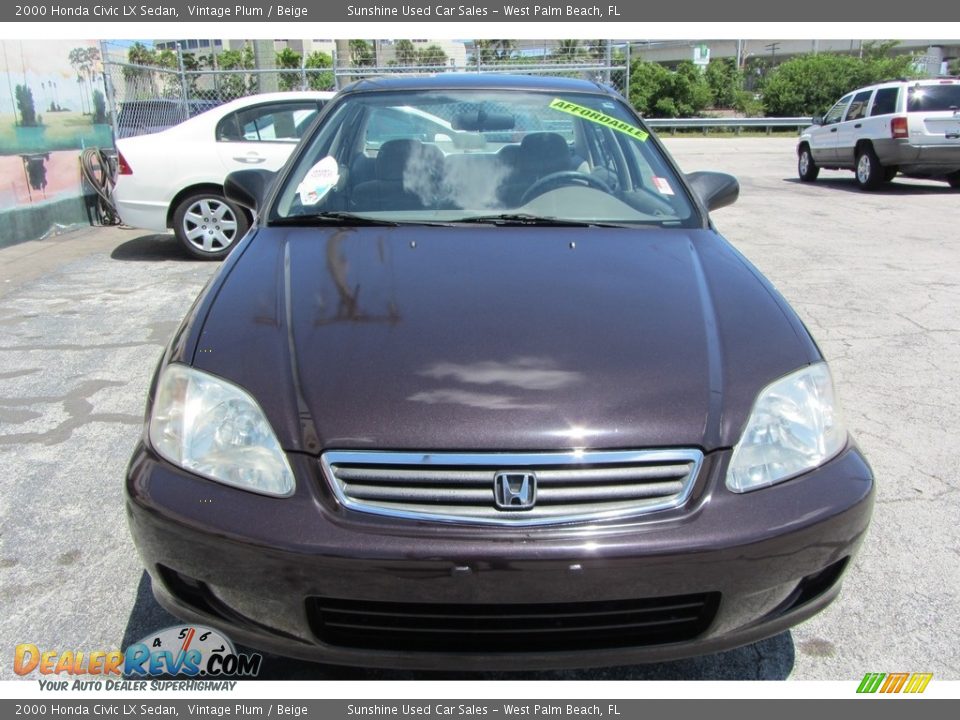 2000 Honda Civic LX Sedan Vintage Plum / Beige Photo #4