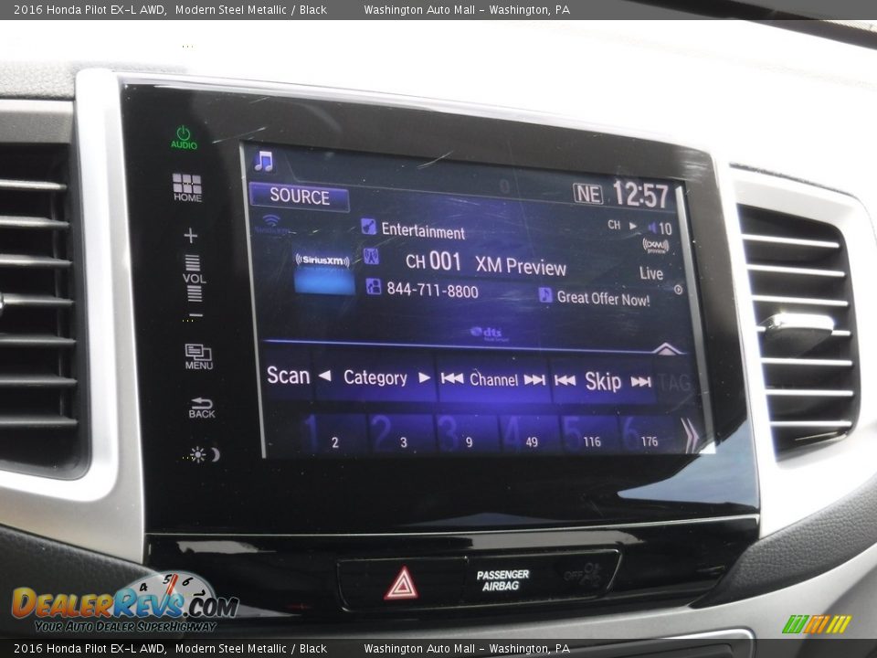 2016 Honda Pilot EX-L AWD Modern Steel Metallic / Black Photo #21