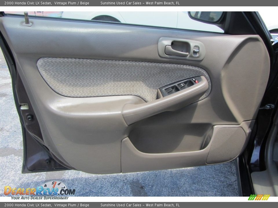 2000 Honda Civic LX Sedan Vintage Plum / Beige Photo #9