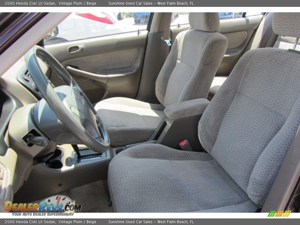 2000 Honda Civic LX Sedan Vintage Plum / Beige Photo #11