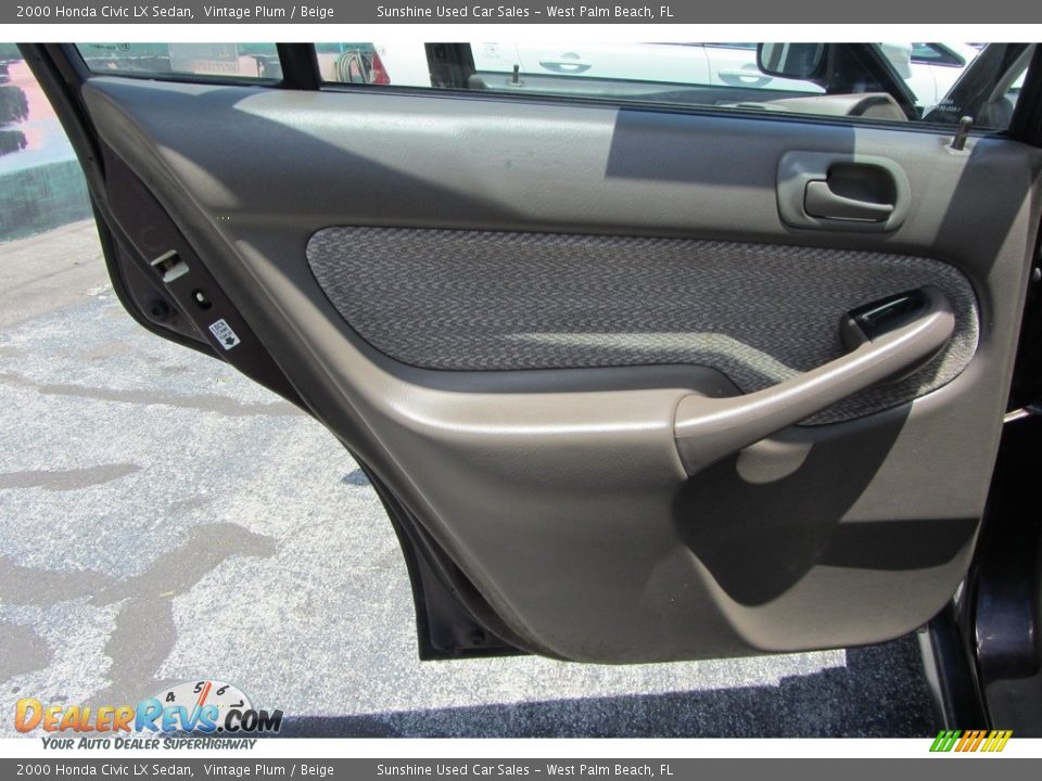 2000 Honda Civic LX Sedan Vintage Plum / Beige Photo #12