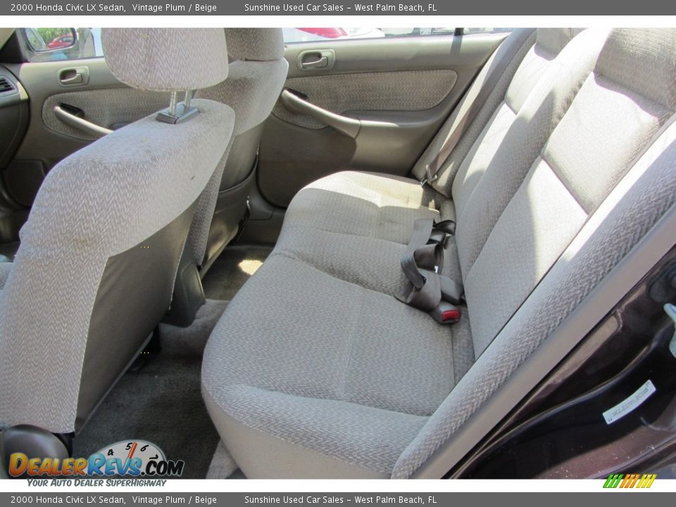 2000 Honda Civic LX Sedan Vintage Plum / Beige Photo #13