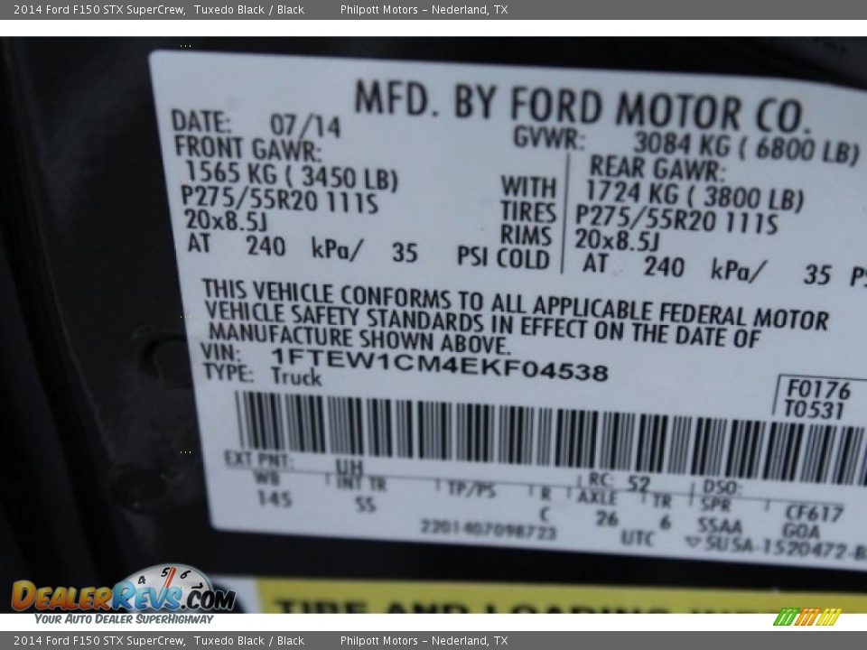 2014 Ford F150 STX SuperCrew Tuxedo Black / Black Photo #32
