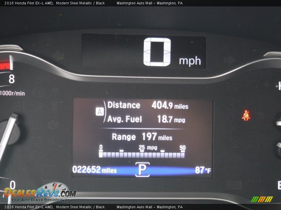 2016 Honda Pilot EX-L AWD Modern Steel Metallic / Black Photo #30