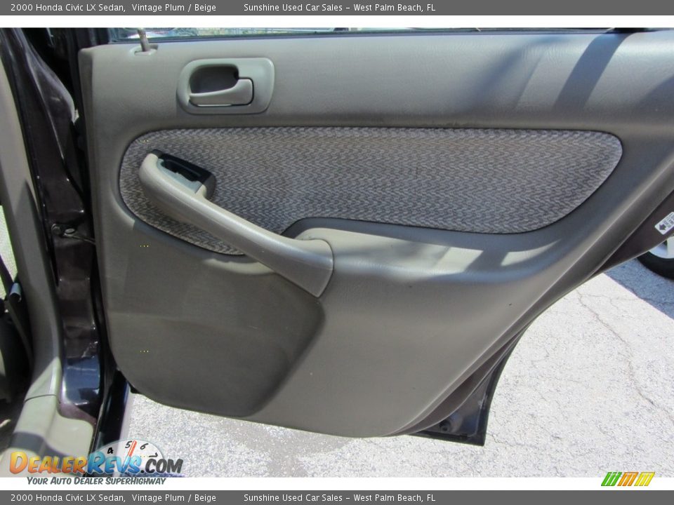 2000 Honda Civic LX Sedan Vintage Plum / Beige Photo #14