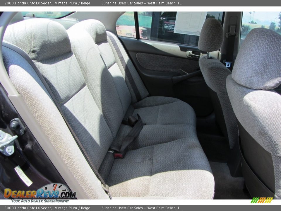 2000 Honda Civic LX Sedan Vintage Plum / Beige Photo #15