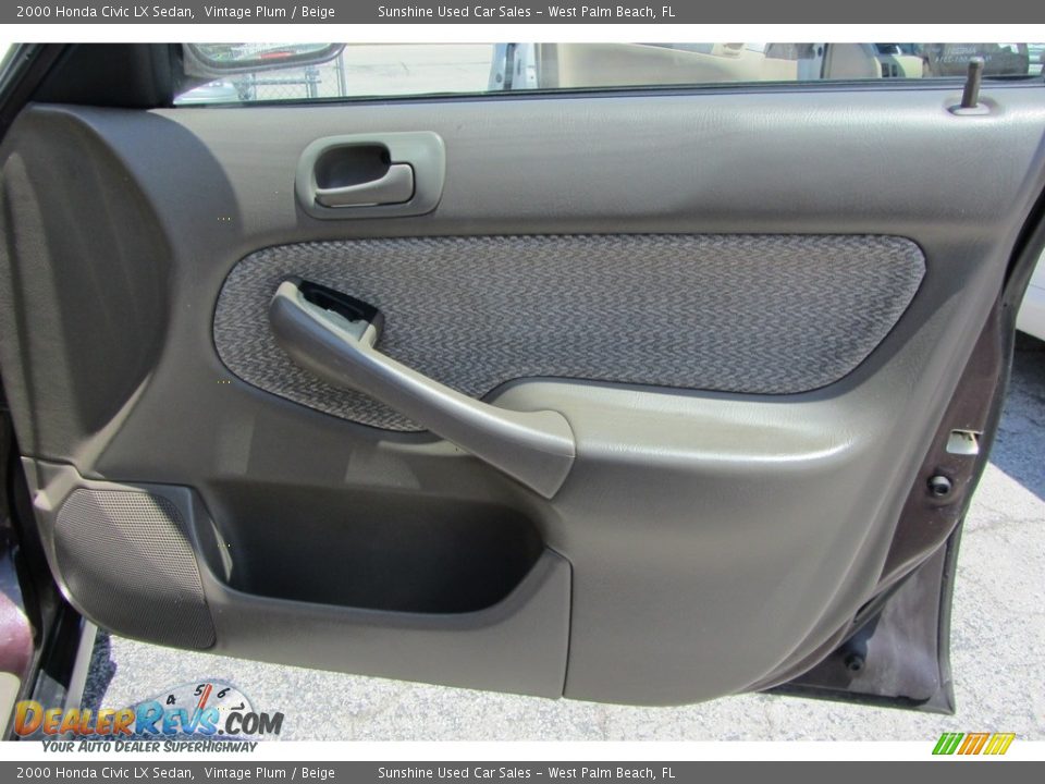 2000 Honda Civic LX Sedan Vintage Plum / Beige Photo #16