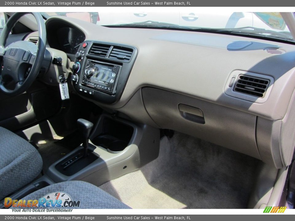 2000 Honda Civic LX Sedan Vintage Plum / Beige Photo #17