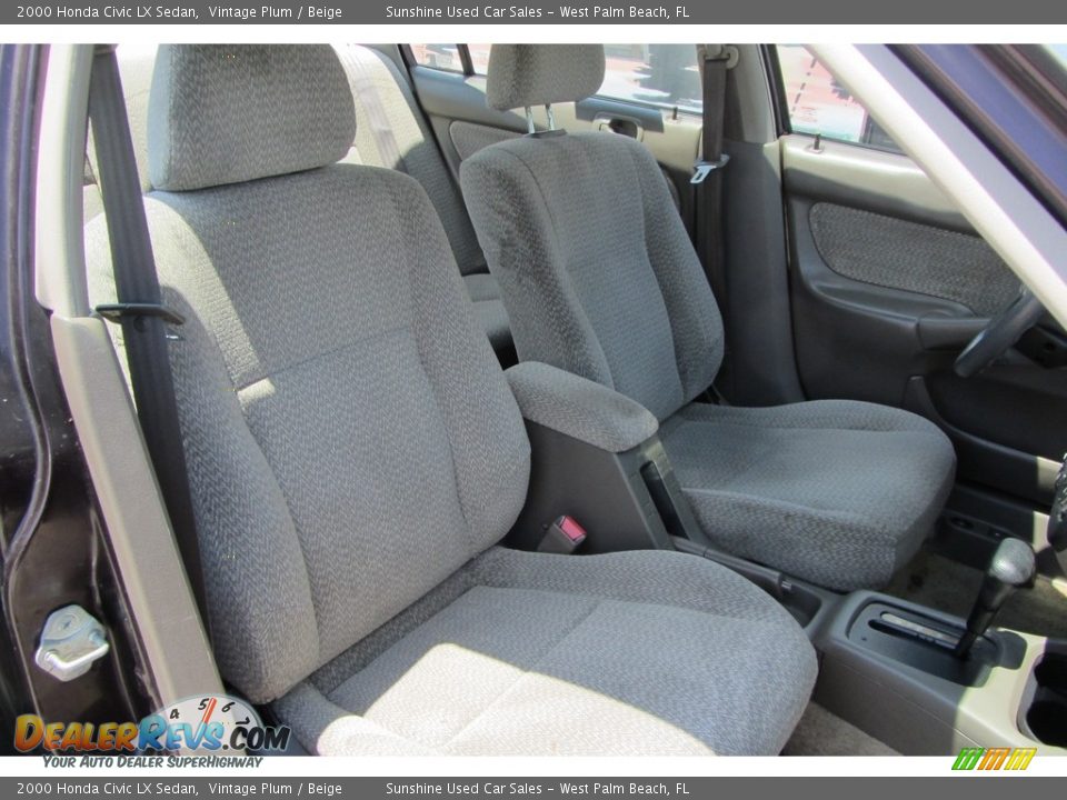 2000 Honda Civic LX Sedan Vintage Plum / Beige Photo #18