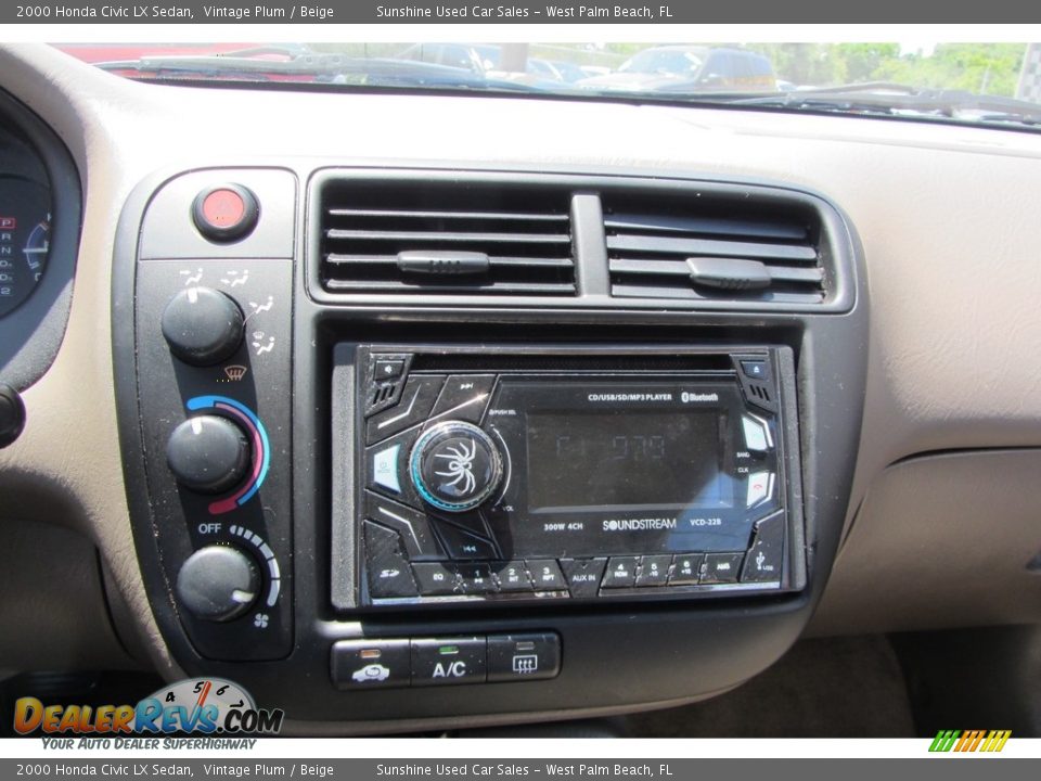 2000 Honda Civic LX Sedan Vintage Plum / Beige Photo #21