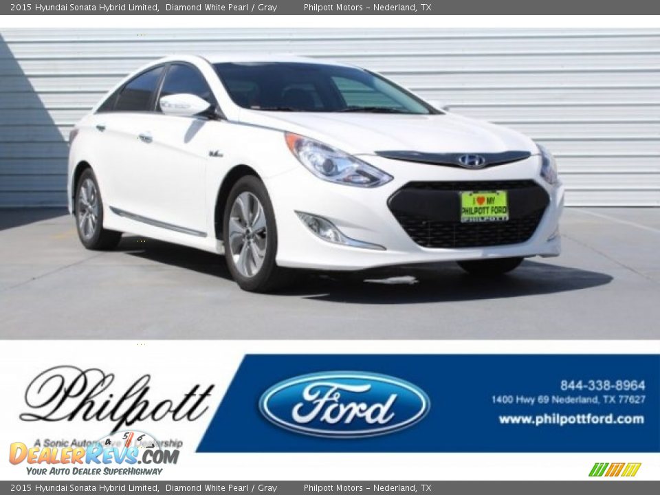 2015 Hyundai Sonata Hybrid Limited Diamond White Pearl / Gray Photo #1
