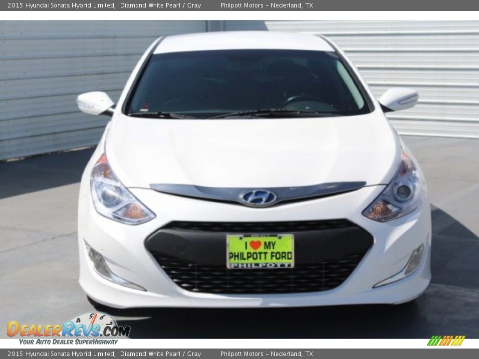 2015 Hyundai Sonata Hybrid Limited Diamond White Pearl / Gray Photo #2