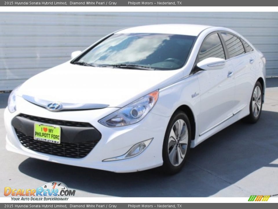 2015 Hyundai Sonata Hybrid Limited Diamond White Pearl / Gray Photo #3