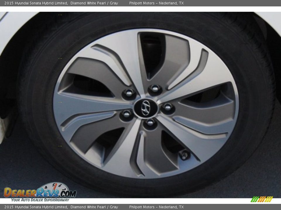 2015 Hyundai Sonata Hybrid Limited Diamond White Pearl / Gray Photo #6