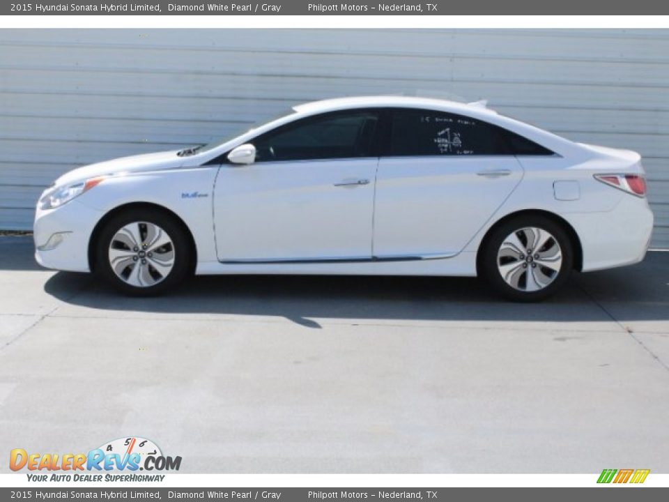 2015 Hyundai Sonata Hybrid Limited Diamond White Pearl / Gray Photo #8