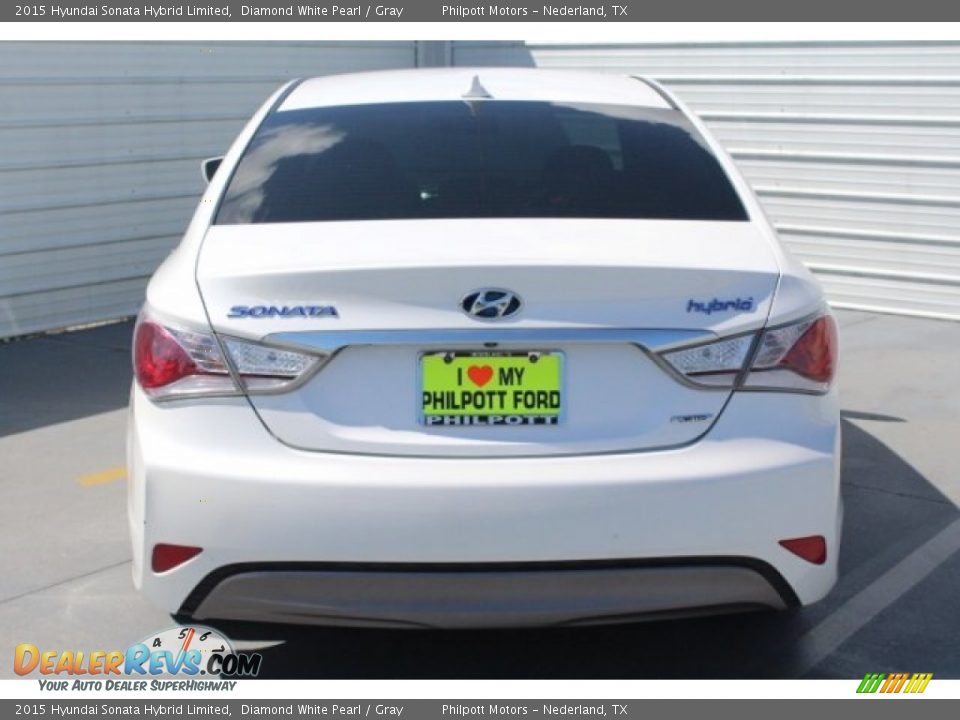 2015 Hyundai Sonata Hybrid Limited Diamond White Pearl / Gray Photo #10
