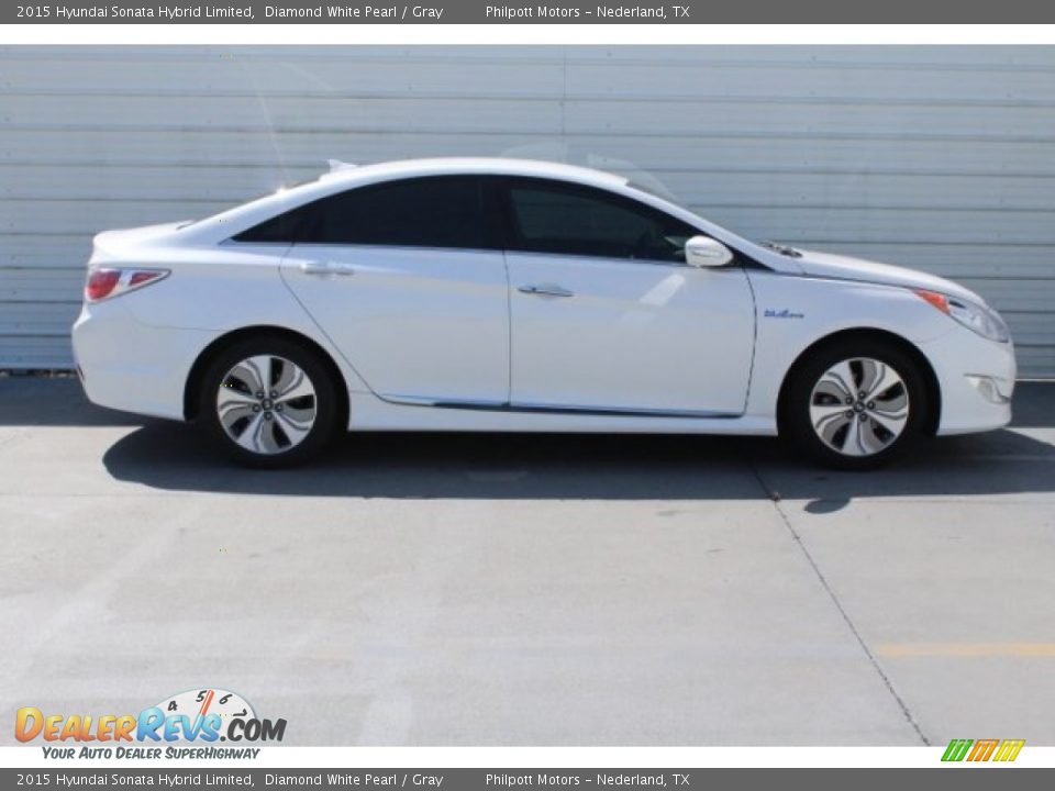 2015 Hyundai Sonata Hybrid Limited Diamond White Pearl / Gray Photo #12
