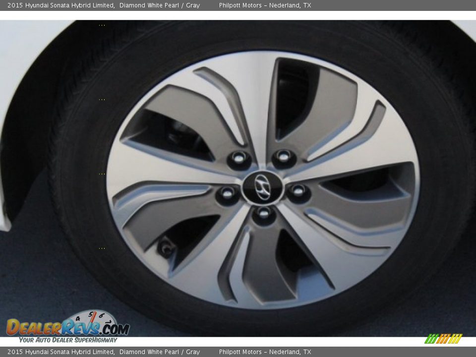 2015 Hyundai Sonata Hybrid Limited Diamond White Pearl / Gray Photo #13