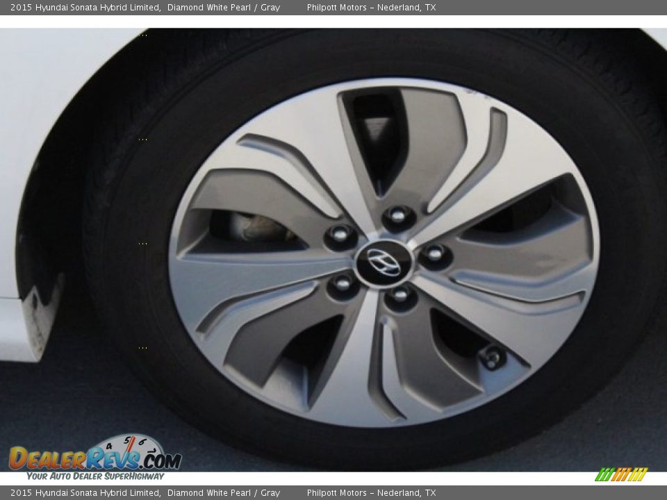 2015 Hyundai Sonata Hybrid Limited Diamond White Pearl / Gray Photo #14